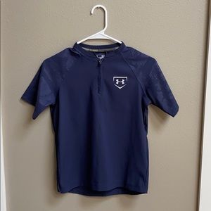 Boys navy blue under armor sports shirt